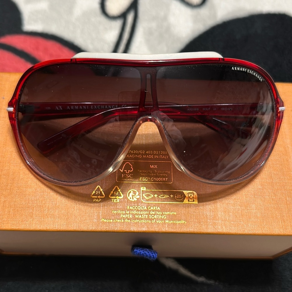 Armani Exchange red sunglasses